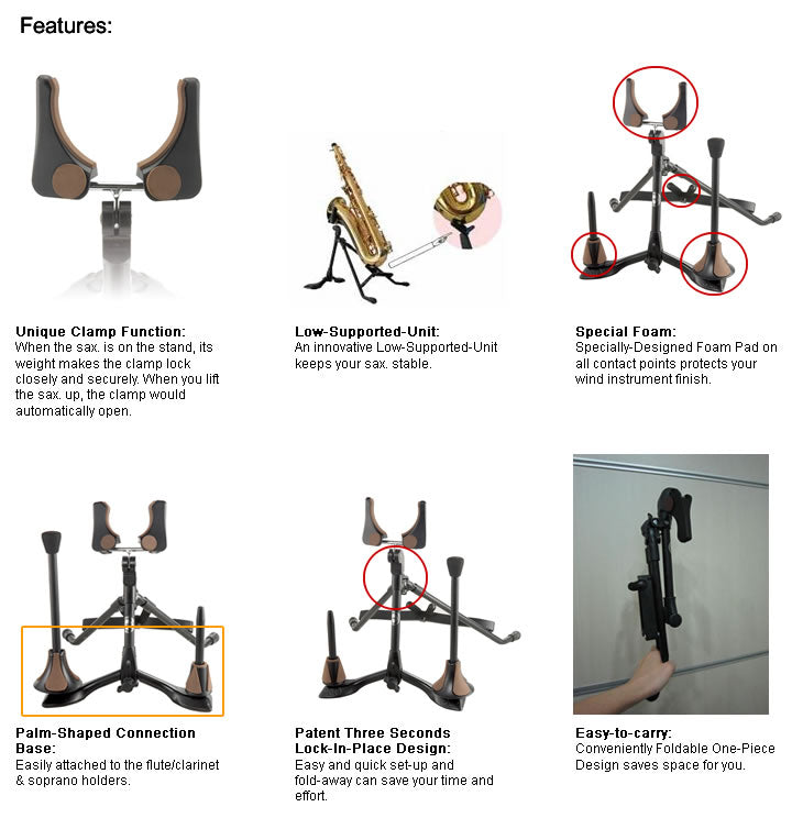 Alto Saxophone Stand With Holders (WS-028)